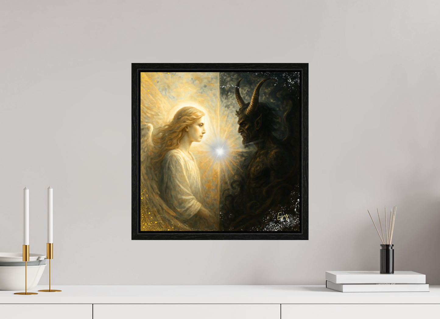 Kunstwerk: De Eeuwige Dans van Licht en Duisternis