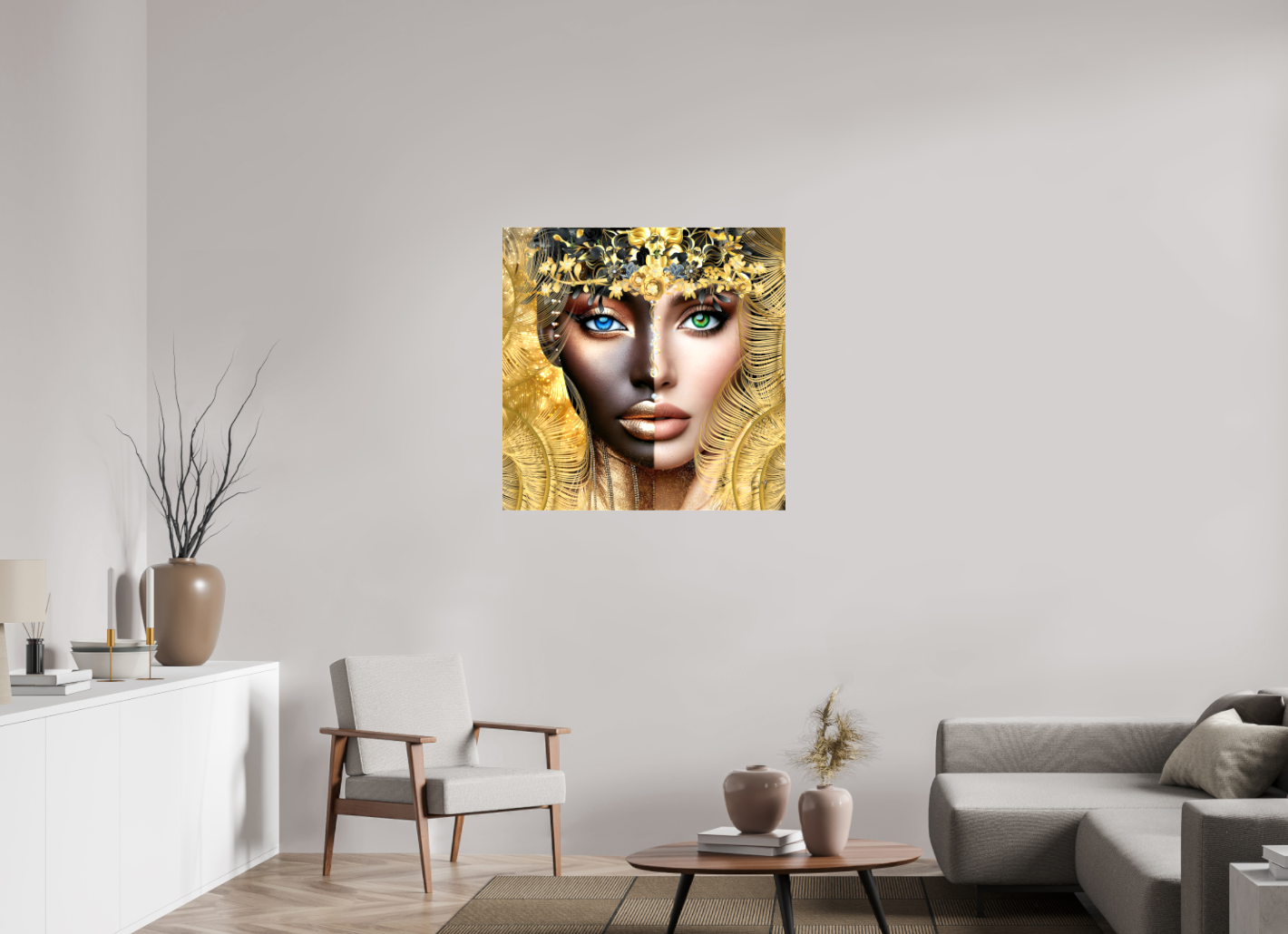 Kunstwerk: "Verborgen Schat van Ons Zelf" Canvasprint Glanzend 3D 4cm - Evy's Bloom Art