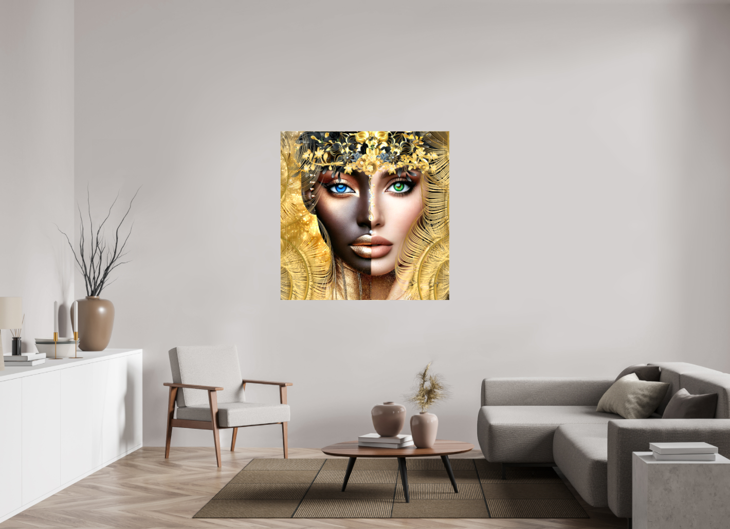 Kunstwerk: "Verborgen Schat van Ons Zelf" Canvasprint Glanzend 3D 4cm - Evy's Bloom Art