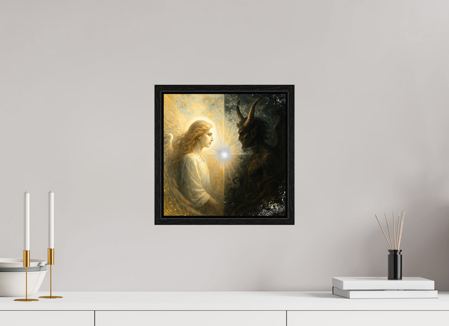 Kunstwerk: De Eeuwige Dans van Licht en Duisternis