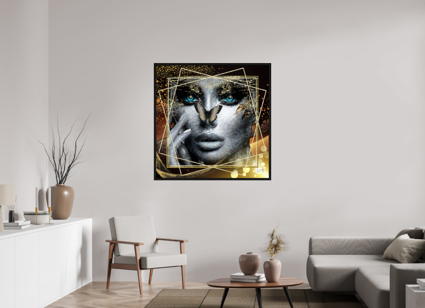 Kunstwerk: "Glamour en Glans" Acrylglas ingelijst - Evy's Bloom Art