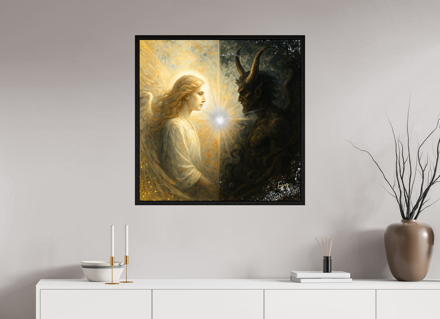 Kunstwerk: De Eeuwige Dans van Licht en Duisternis