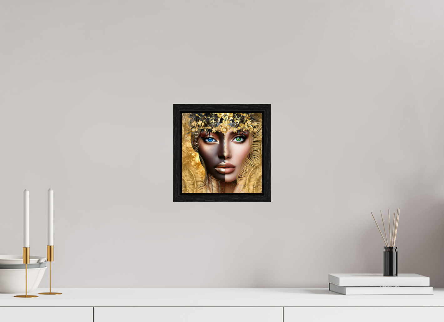 Kunstwerk: "Verborgen Schat van Ons Zelf" Acrylglas ingelijst - Evy's Bloom Art