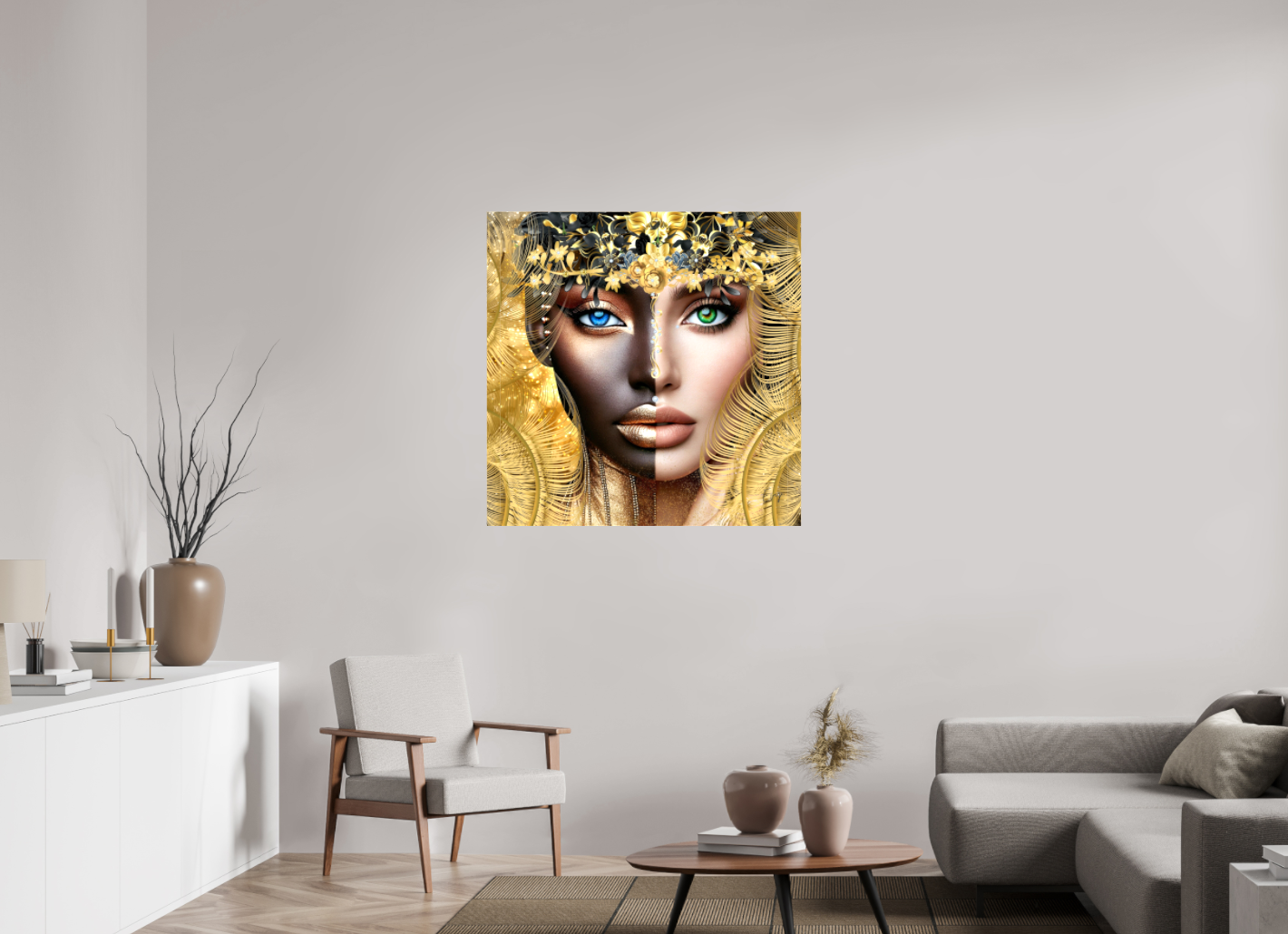 Kunstwerk: "Verborgen Schat van Ons Zelf" Canvasprint Glanzend 3D 4cm - Evy's Bloom Art