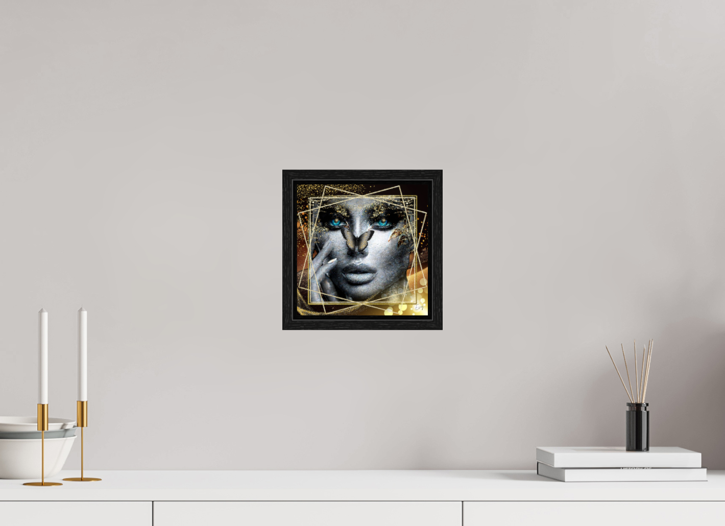 Kunstwerk: "Glamour en Glans" Acrylglas ingelijst - Evy's Bloom Art