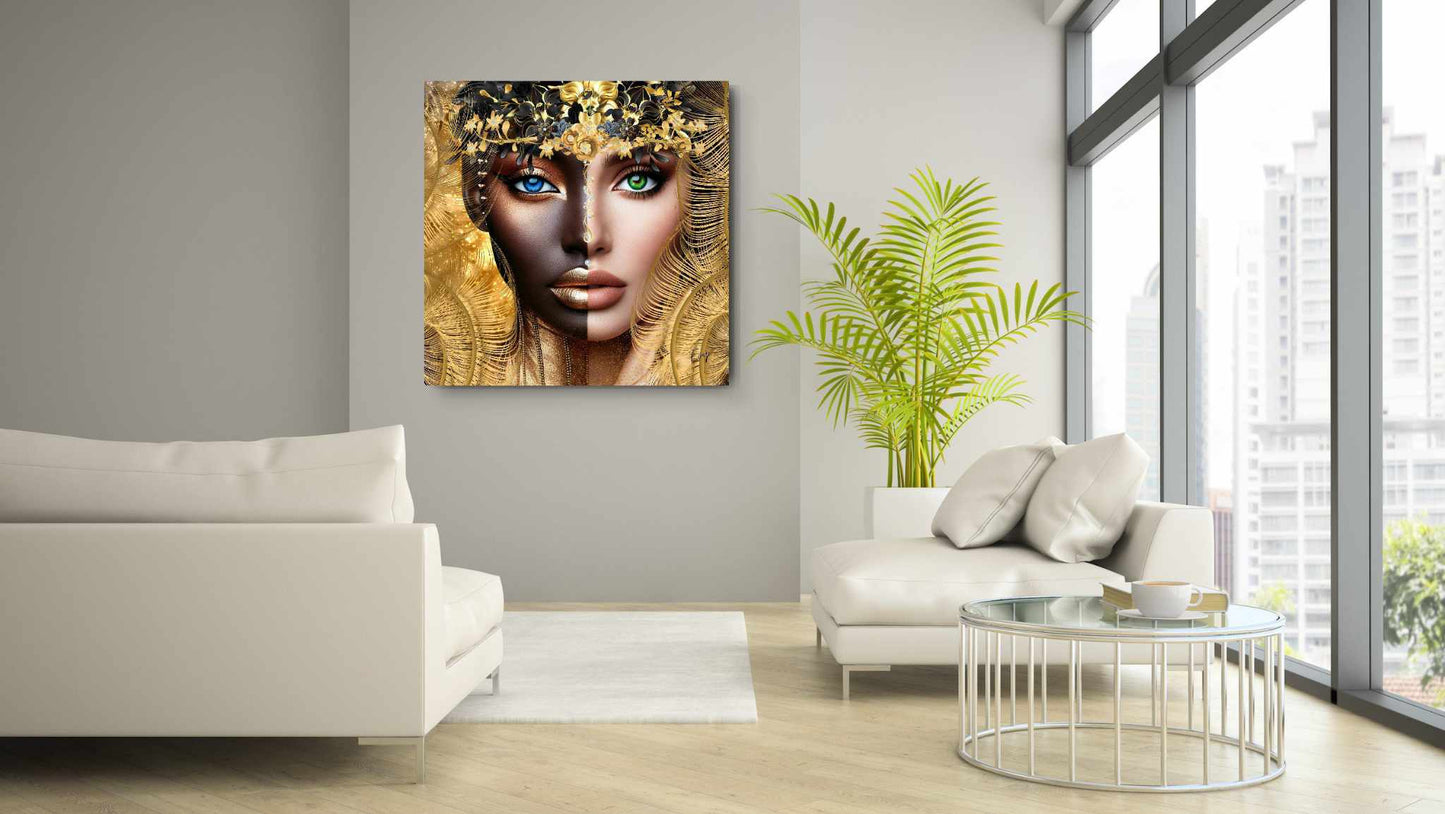 Kunstwerk: "Verborgen Schat van Ons Zelf" Canvasprint Glanzend 3D 4cm - Evy's Bloom Art