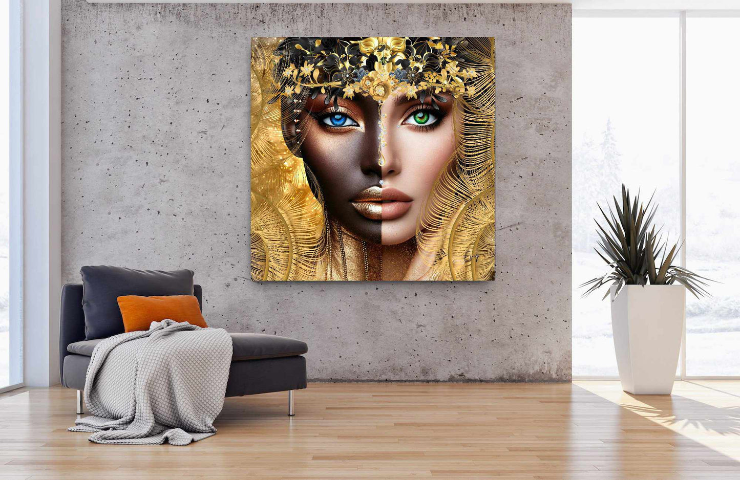 Kunstwerk: "Verborgen Schat van Ons Zelf" Canvasprint Glanzend 3D 4cm - Evy's Bloom Art
