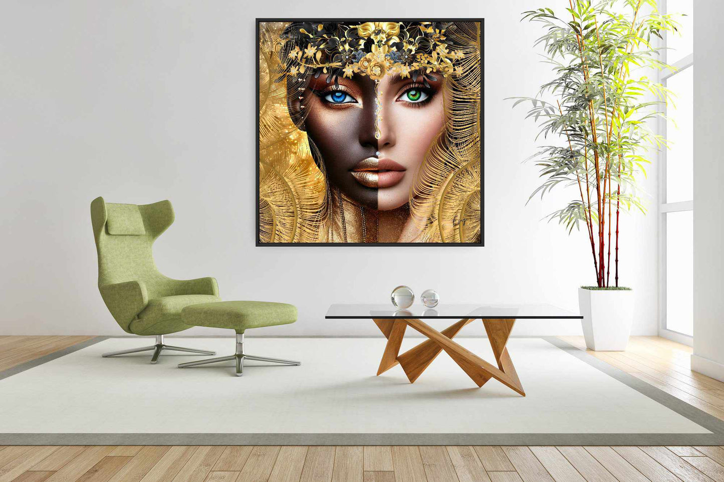 Kunstwerk: "Verborgen Schat van Ons Zelf" Canvasprint Glanzend 3D 4cm - Evy's Bloom Art