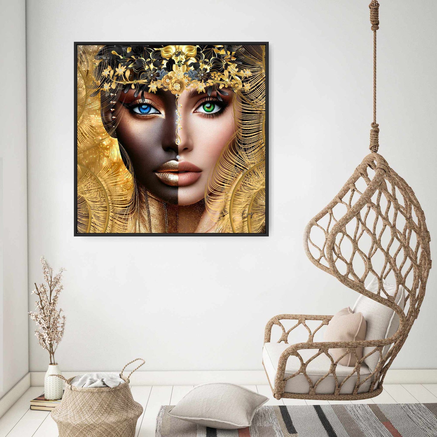 Kunstwerk: "Verborgen Schat van Ons Zelf" Canvasprint Glanzend 3D 4cm - Evy's Bloom Art