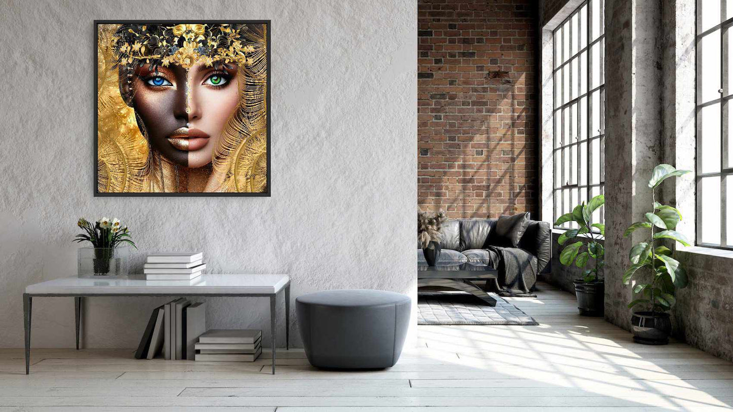 Kunstwerk: "Verborgen Schat van Ons Zelf" Canvasprint Glanzend 3D 4cm - Evy's Bloom Art