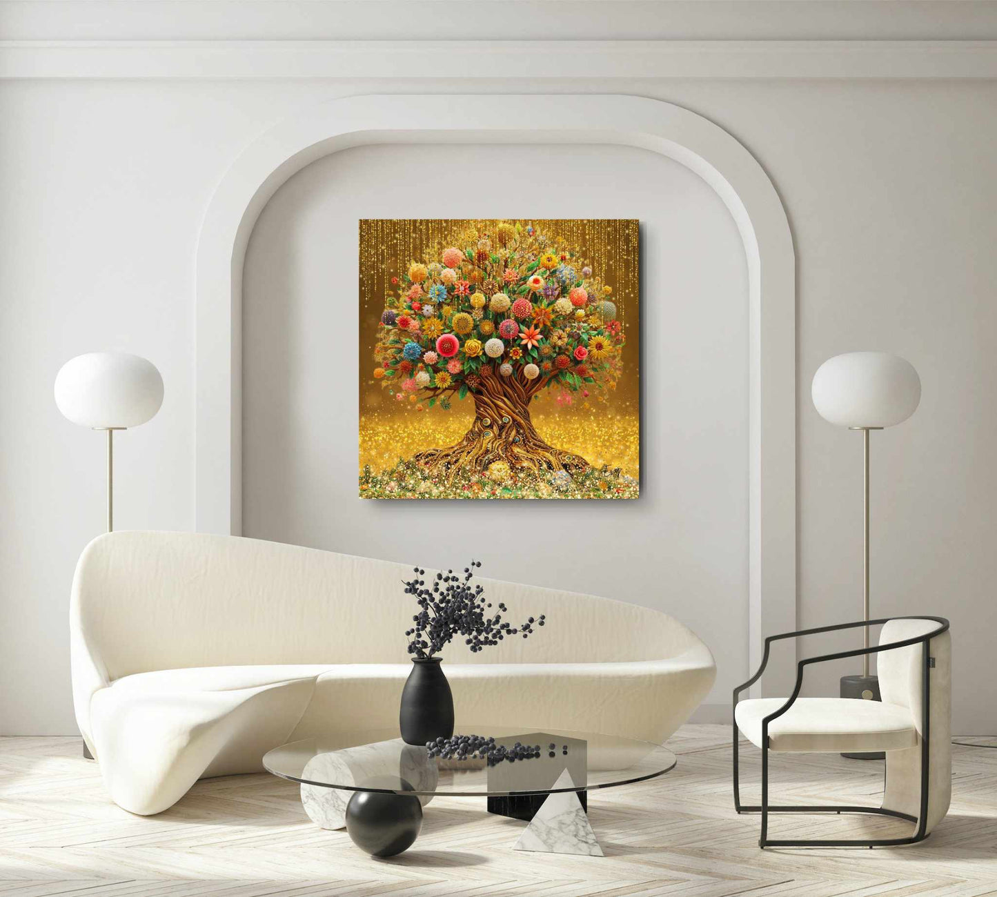 Kunstwerk: "De Bloeiende Levensboom" - Evy's Bloom Art
