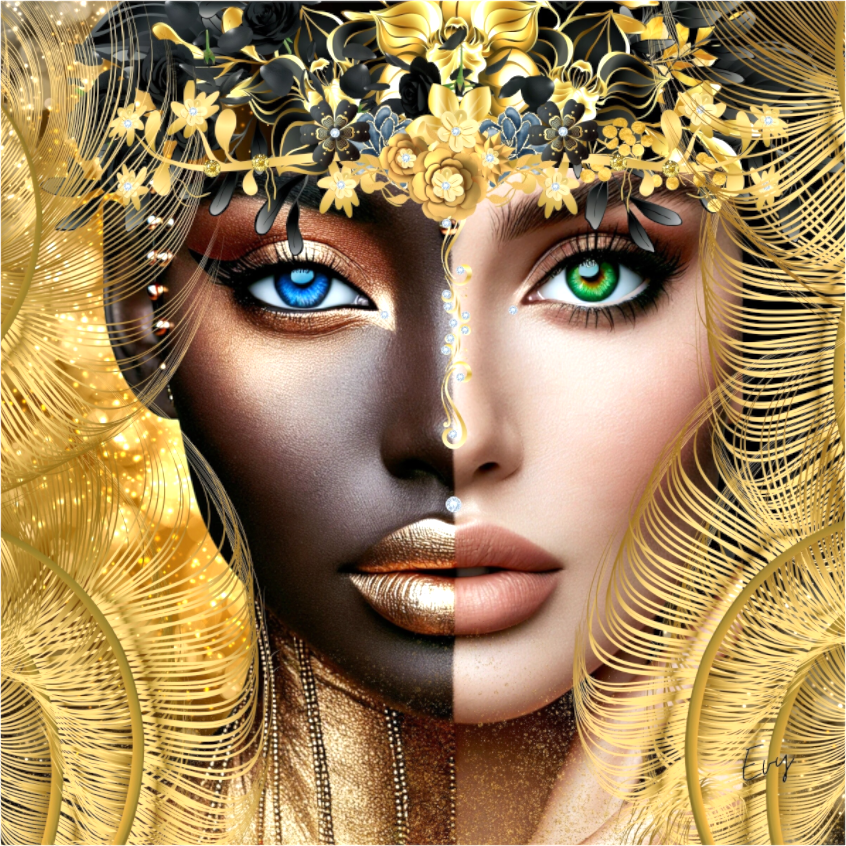Kunstwerk: "Verborgen Schat van Ons Zelf" Canvasprint Glanzend 3D 4cm - Evy's Bloom Art