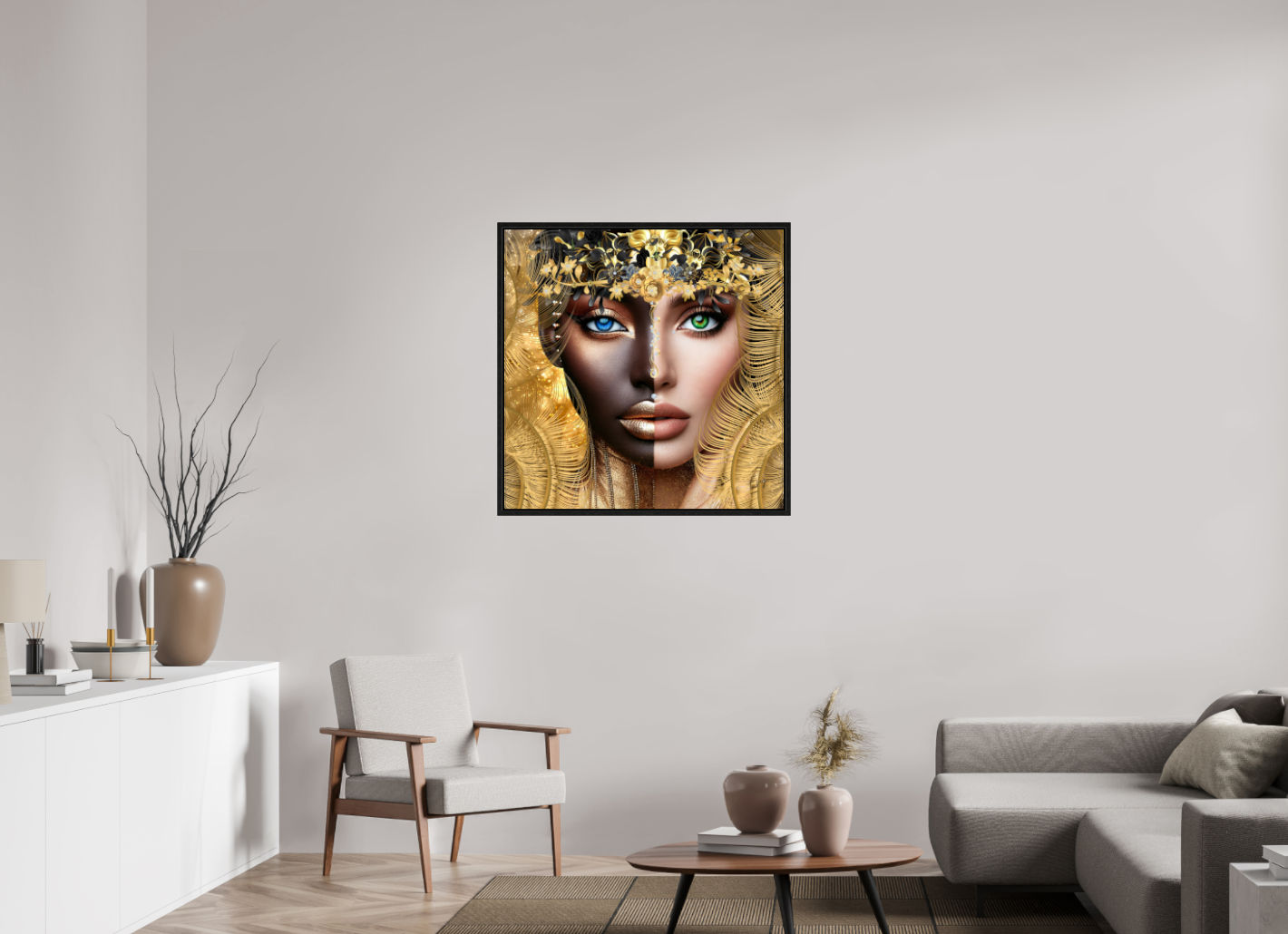 Kunstwerk: "Verborgen Schat van Ons Zelf" Acrylglas ingelijst - Evy's Bloom Art