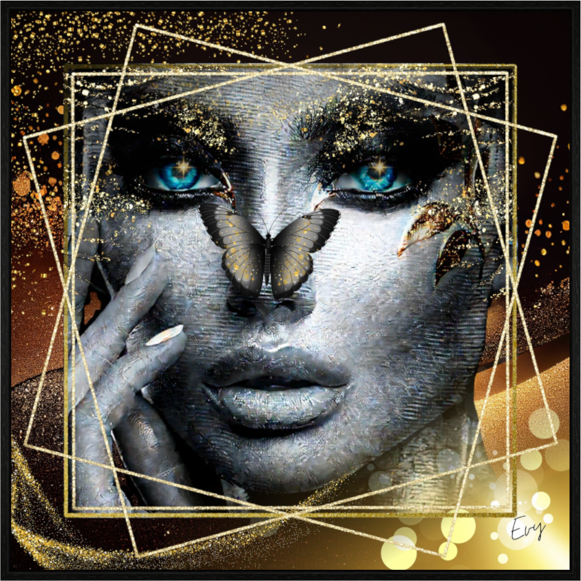 Kunstwerk: "Glamour en Glans" Acrylglas ingelijst - Evy's Bloom Art
