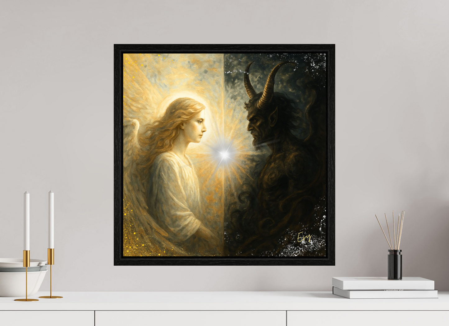 Kunstwerk: De Eeuwige Dans van Licht en Duisternis