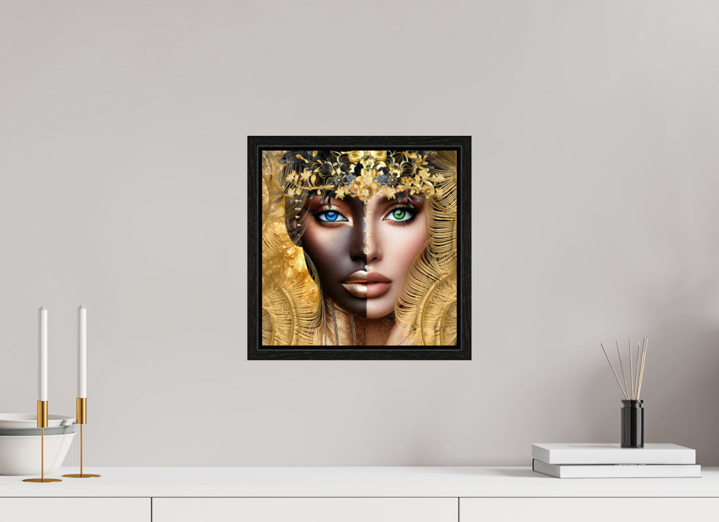 Kunstwerk: "Verborgen Schat van Ons Zelf" Acrylglas ingelijst - Evy's Bloom Art