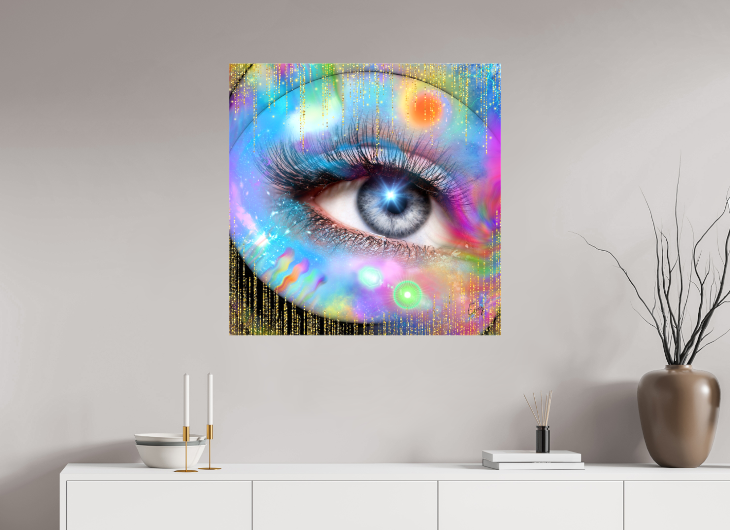 Universele Waarneming Binnenin - Kunstwerk voor aan de Muur - Evy's Bloom Art