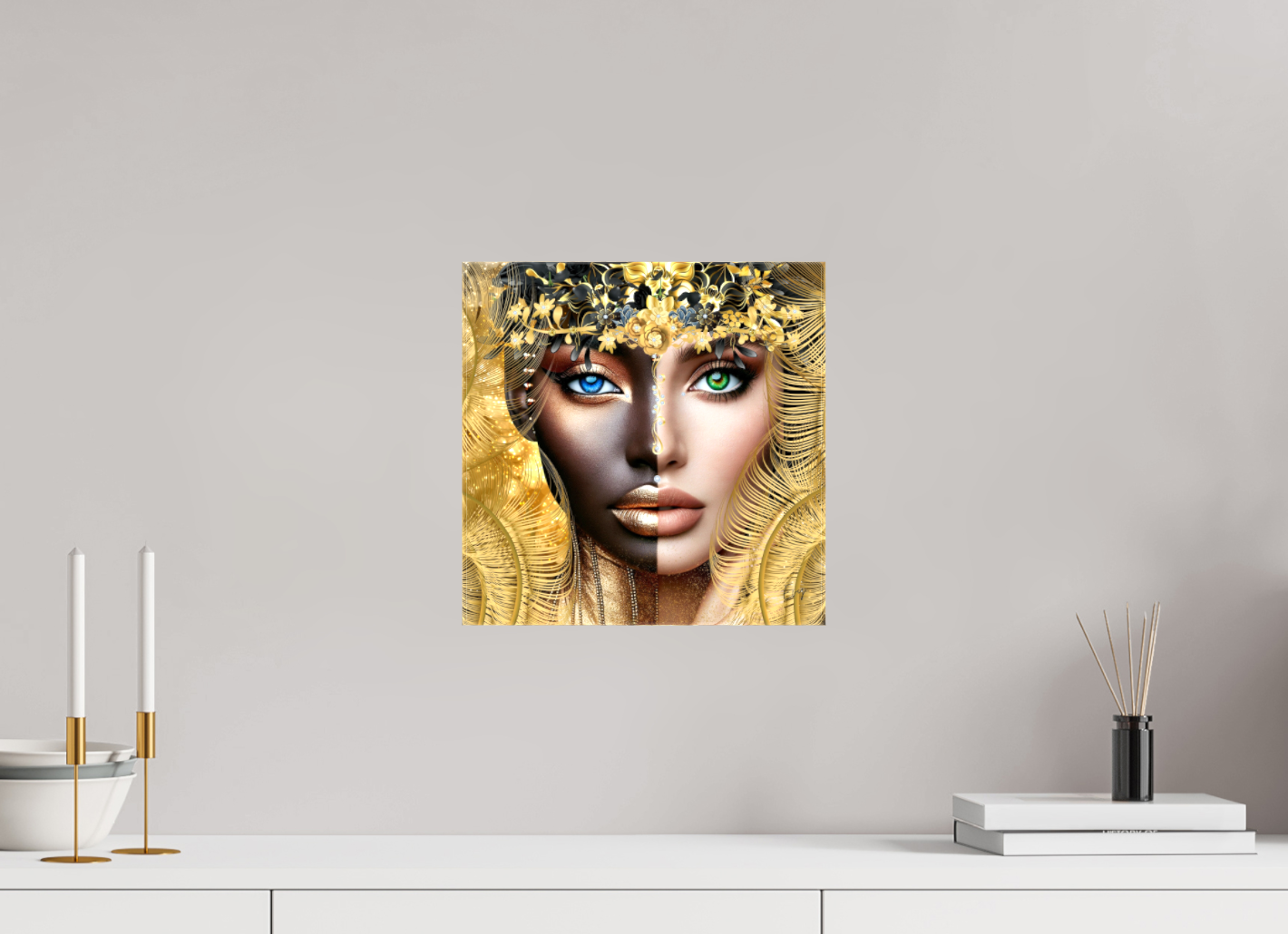 Kunstwerk: "Verborgen Schat van Ons Zelf" Canvasprint Glanzend 3D 4cm - Evy's Bloom Art