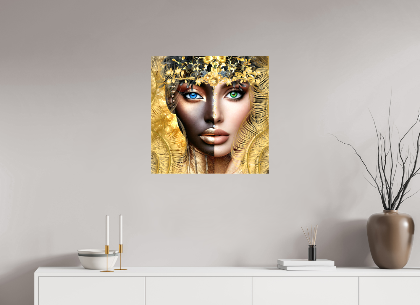 Kunstwerk: "Verborgen Schat van Ons Zelf" Canvasprint Glanzend 3D 4cm - Evy's Bloom Art