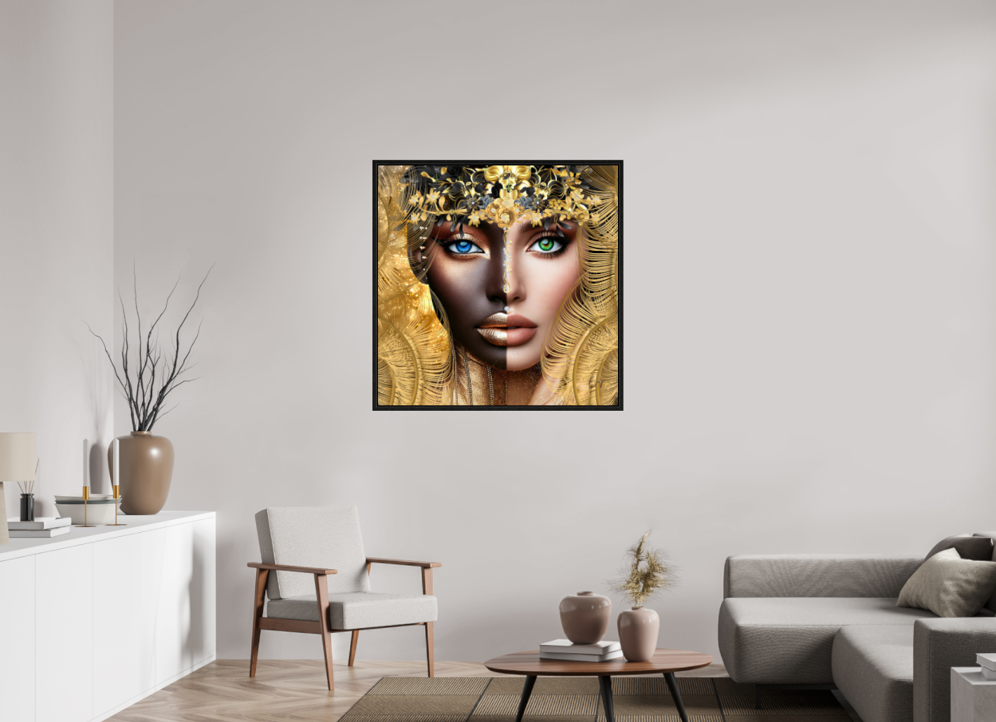 Kunstwerk: "Verborgen Schat van Ons Zelf" Acrylglas ingelijst - Evy's Bloom Art