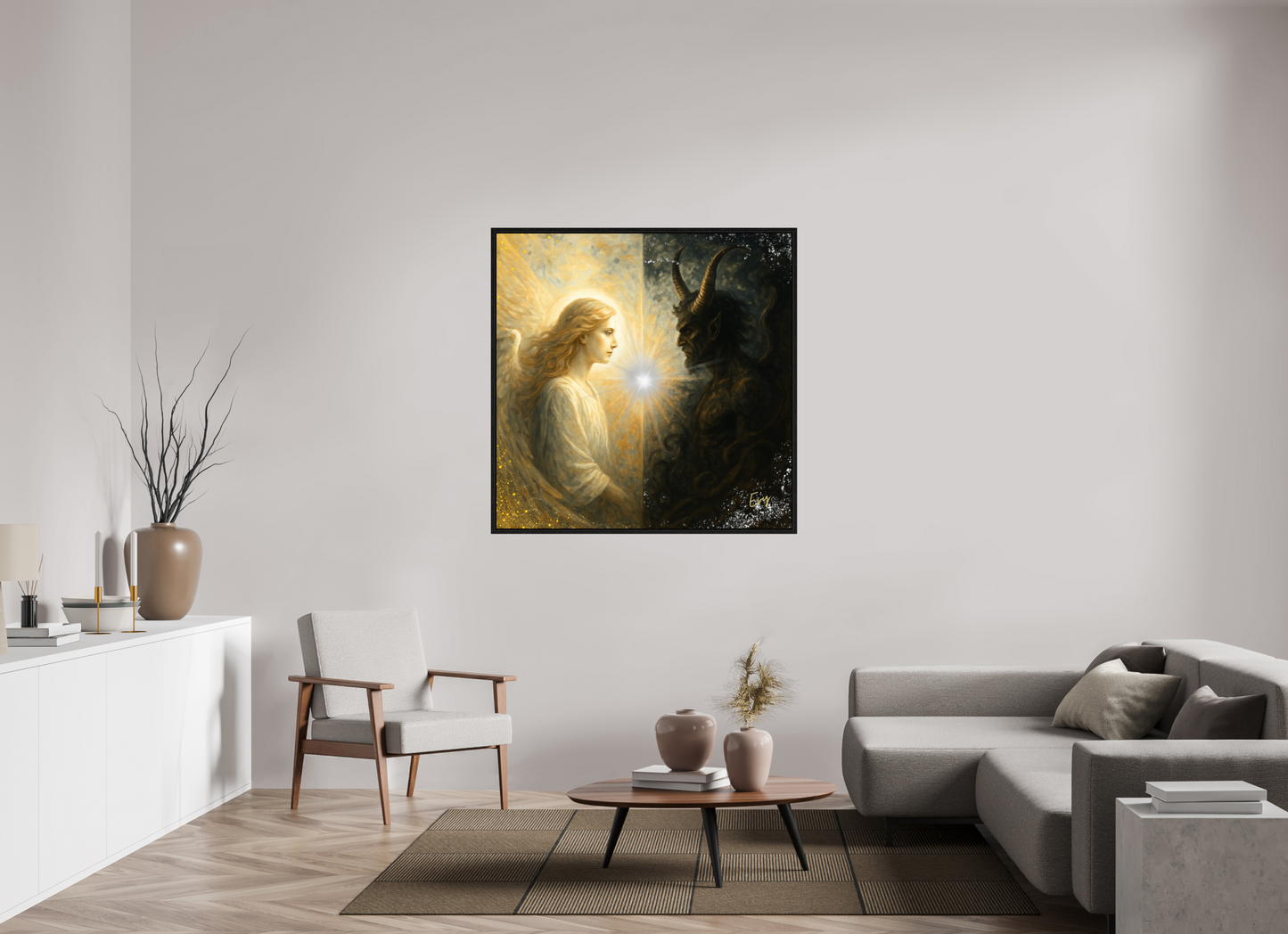 Kunstwerk: De Eeuwige Dans van Licht en Duisternis