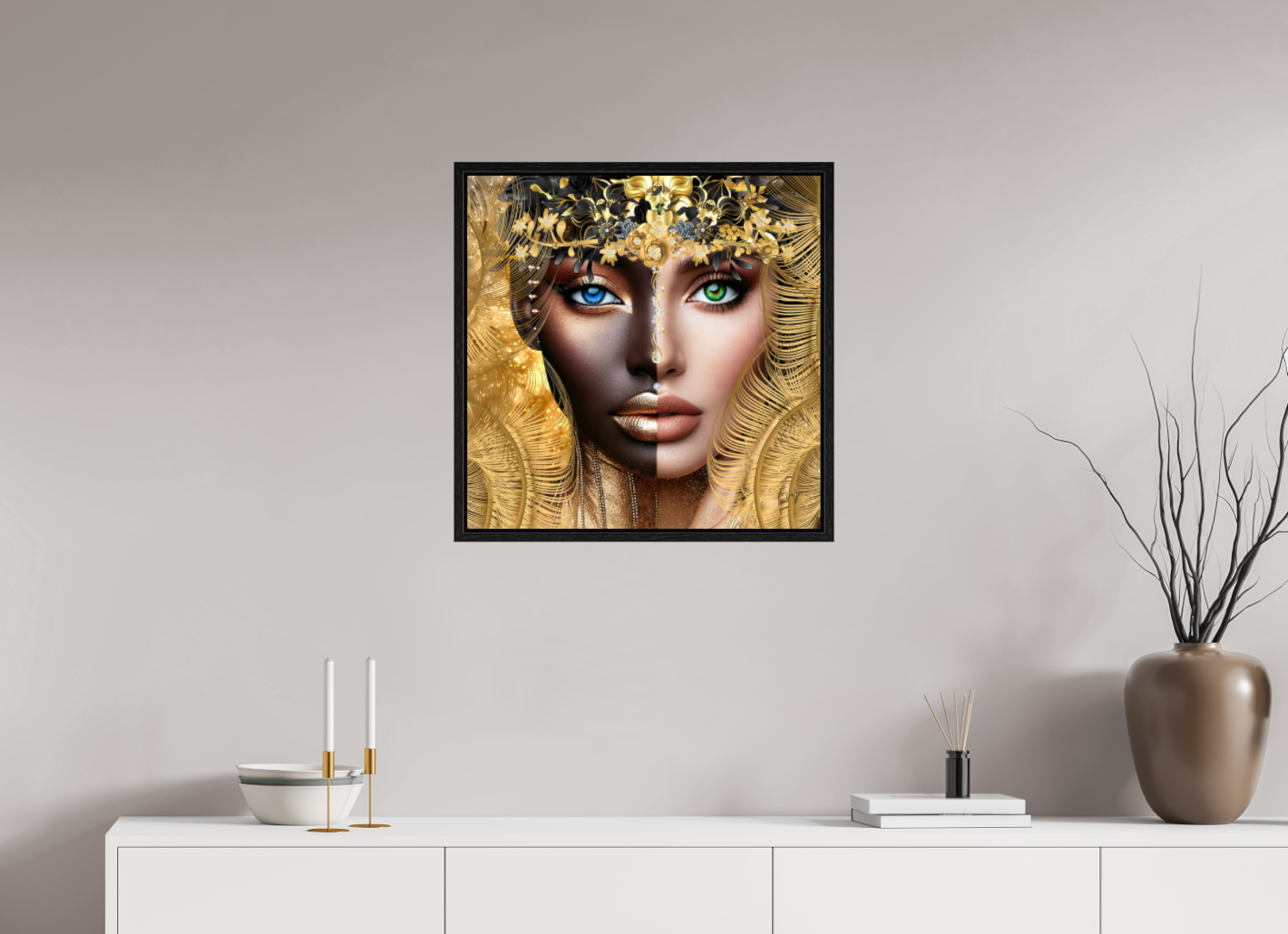 Kunstwerk: "Verborgen Schat van Ons Zelf" Acrylglas ingelijst - Evy's Bloom Art