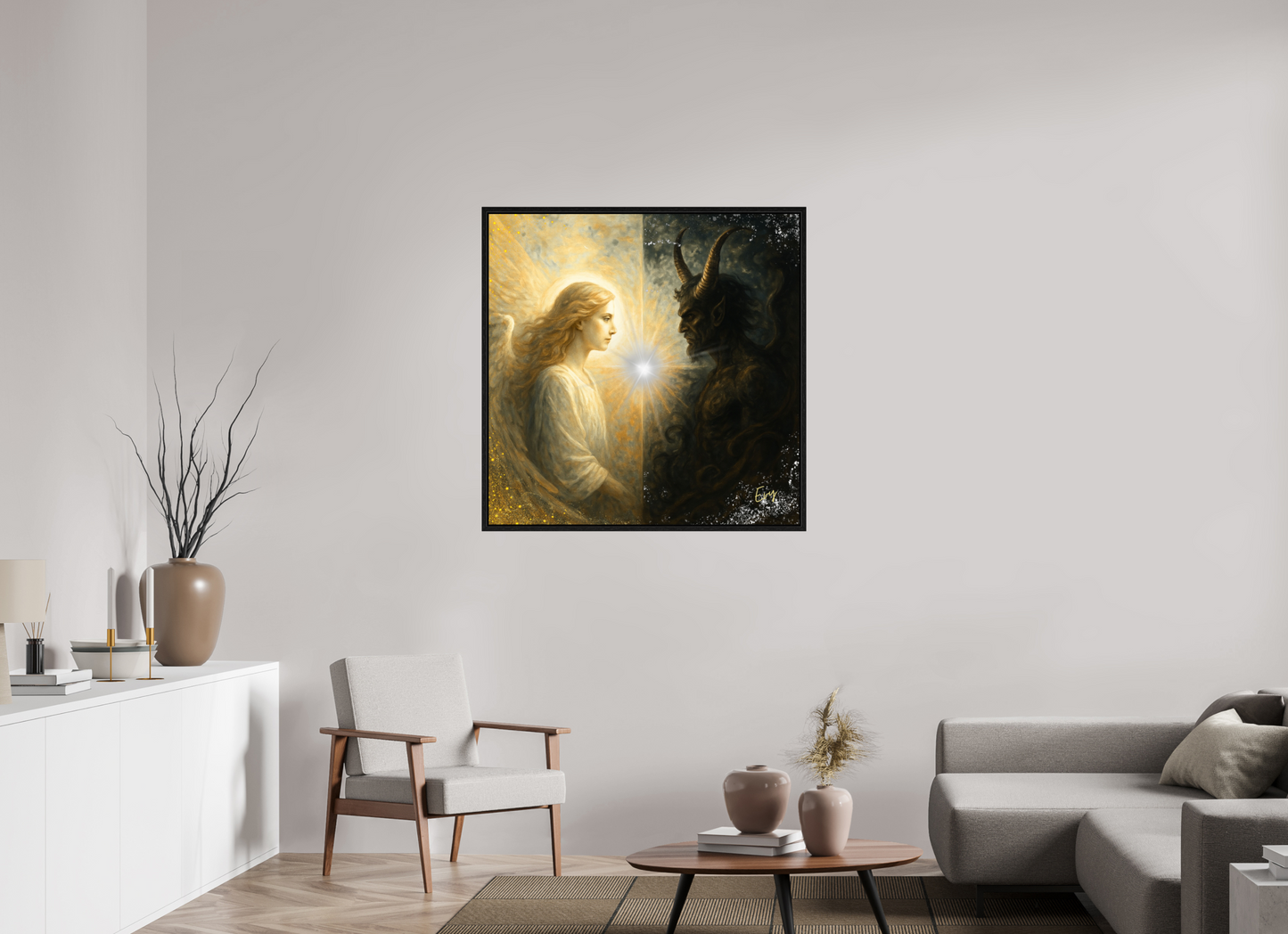Kunstwerk: De Eeuwige Dans van Licht en Duisternis