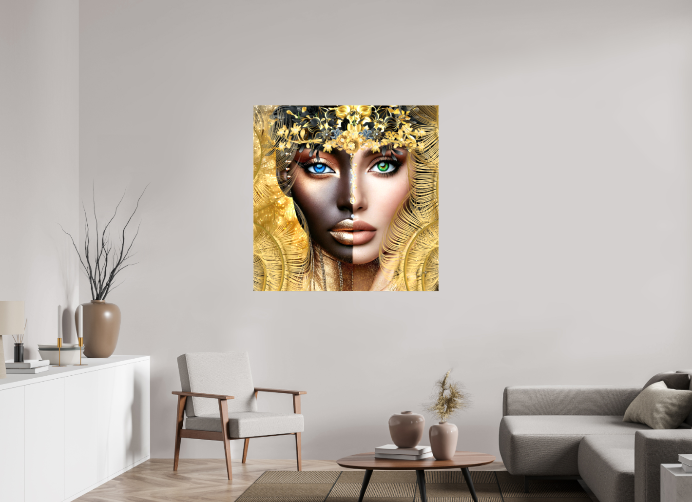 Kunstwerk: "Verborgen Schat van Ons Zelf" Canvasprint Glanzend 3D 4cm - Evy's Bloom Art