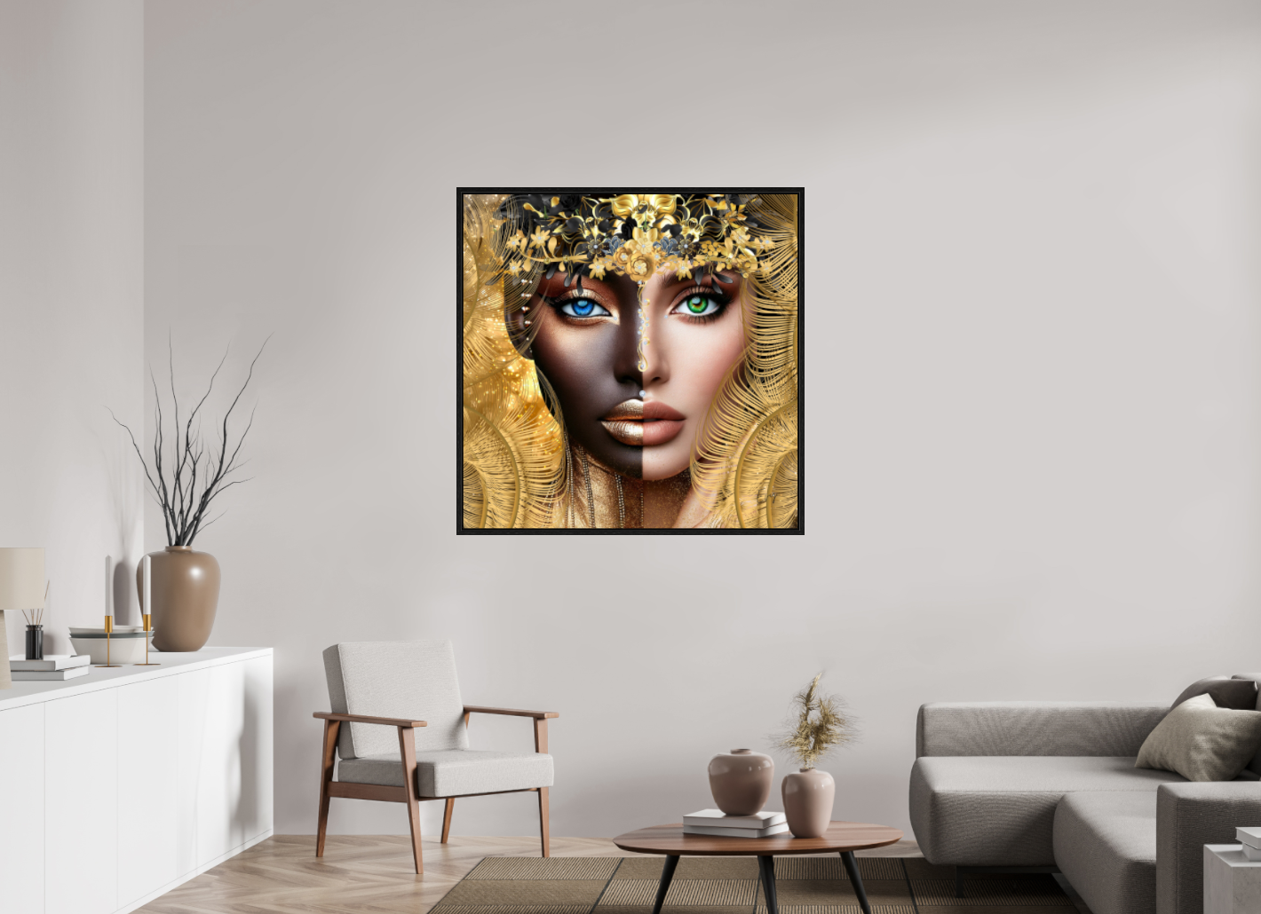 Kunstwerk: "Verborgen Schat van Ons Zelf" Acrylglas ingelijst - Evy's Bloom Art