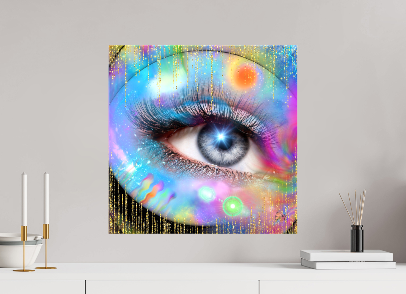 Universele Waarneming Binnenin - Kunstwerk voor aan de Muur - Evy's Bloom Art