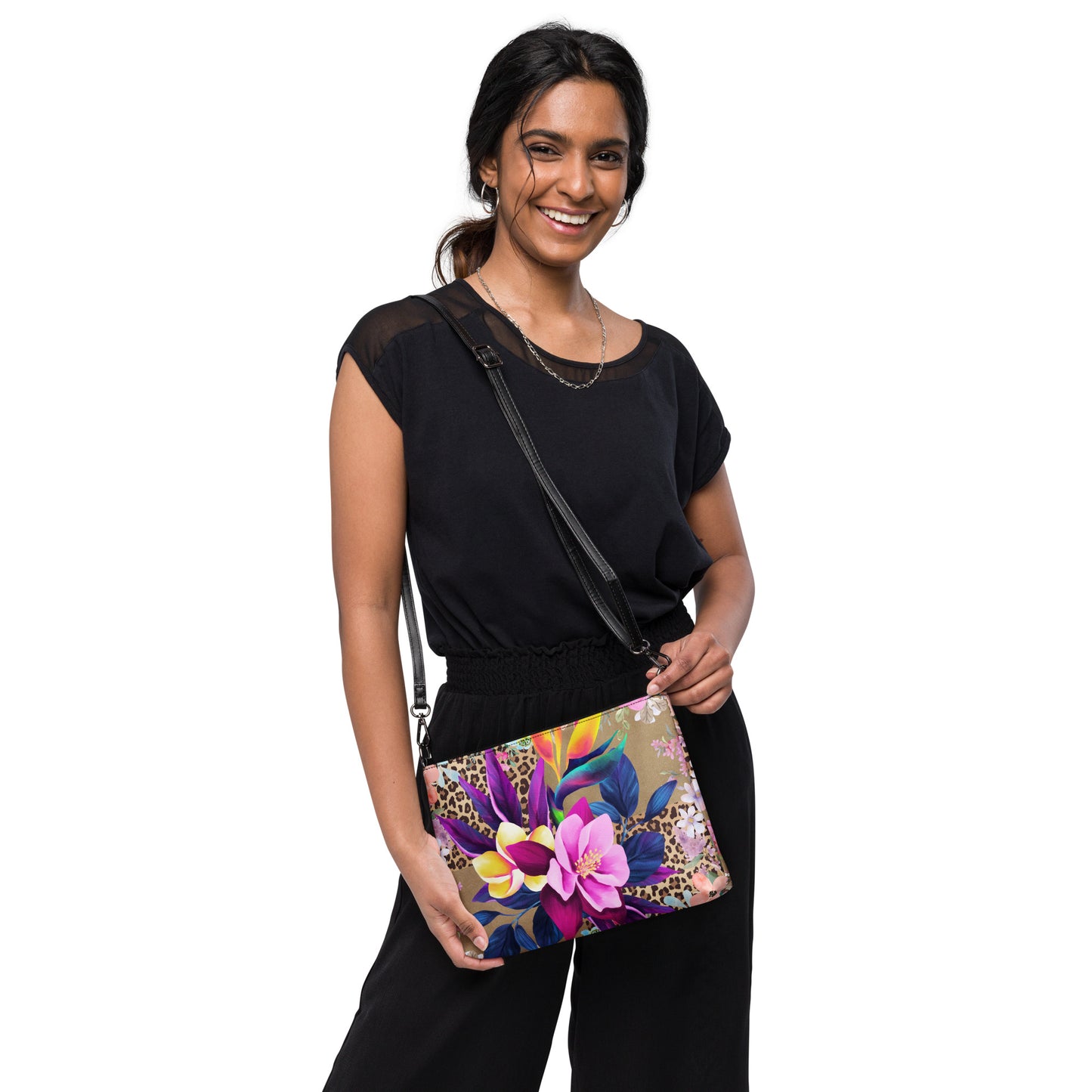 Draagtas: "Bohemian Elegance - Crossbodytas met Evy's Bloom Art Design" - Evy's Bloom Art