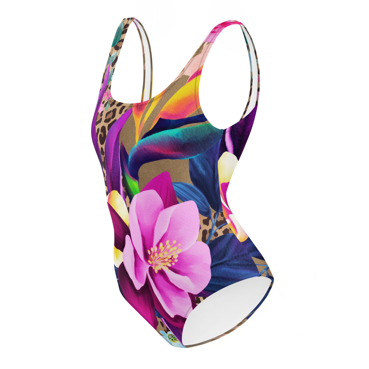 Badmode: "Wild Bloemenpracht - Stijlvol Badpak van Evy's Bloom Art" - Evy's Bloom Art