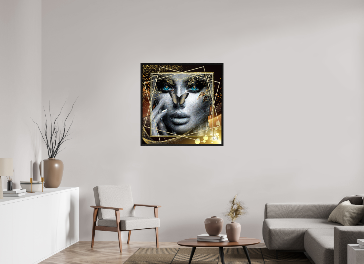 Kunstwerk: "Glamour en Glans" Acrylglas ingelijst - Evy's Bloom Art