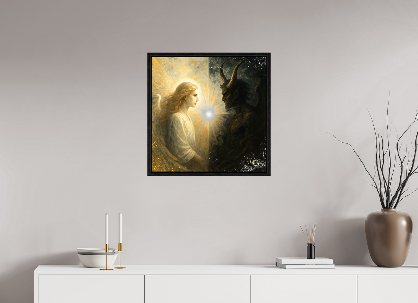 Kunstwerk: De Eeuwige Dans van Licht en Duisternis