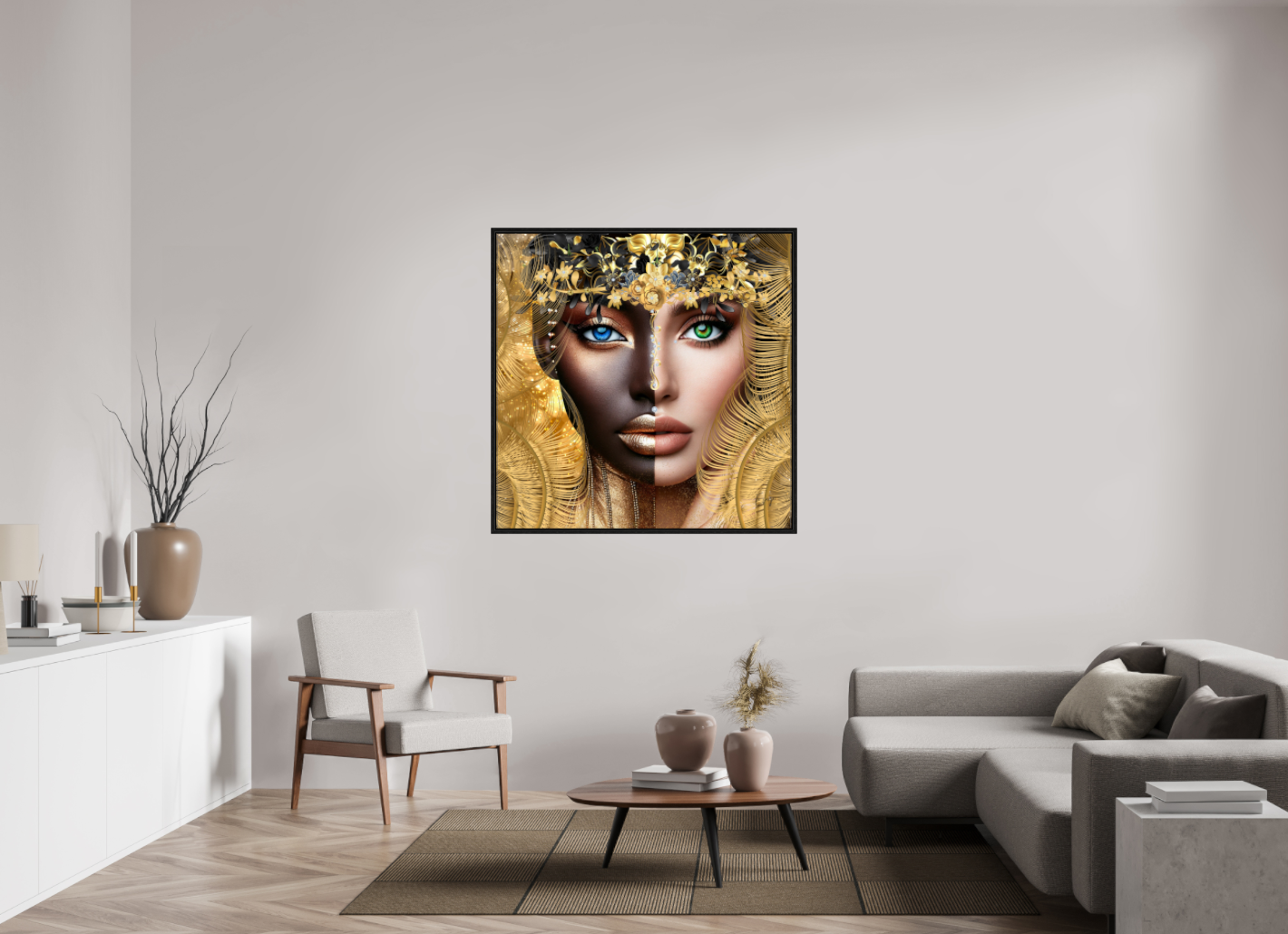 Kunstwerk: "Verborgen Schat van Ons Zelf" Acrylglas ingelijst - Evy's Bloom Art