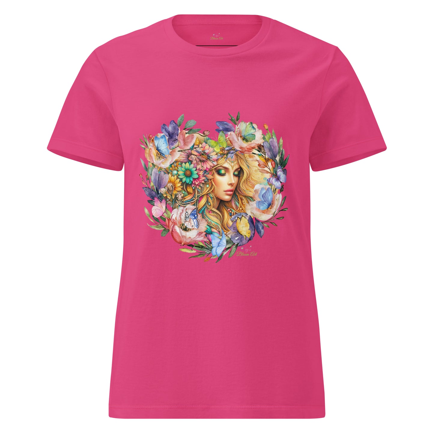 T-shirt voor haar: "Bohemian Hart - T-shirt met Kleurrijke Bloemenpracht door Evy's Bloom Art" - Evy's Bloom Art