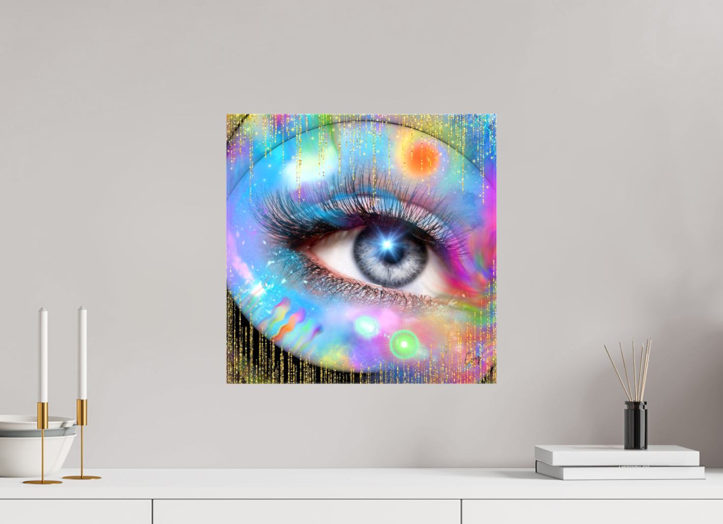Universele Waarneming Binnenin - Kunstwerk voor aan de Muur - Evy's Bloom Art