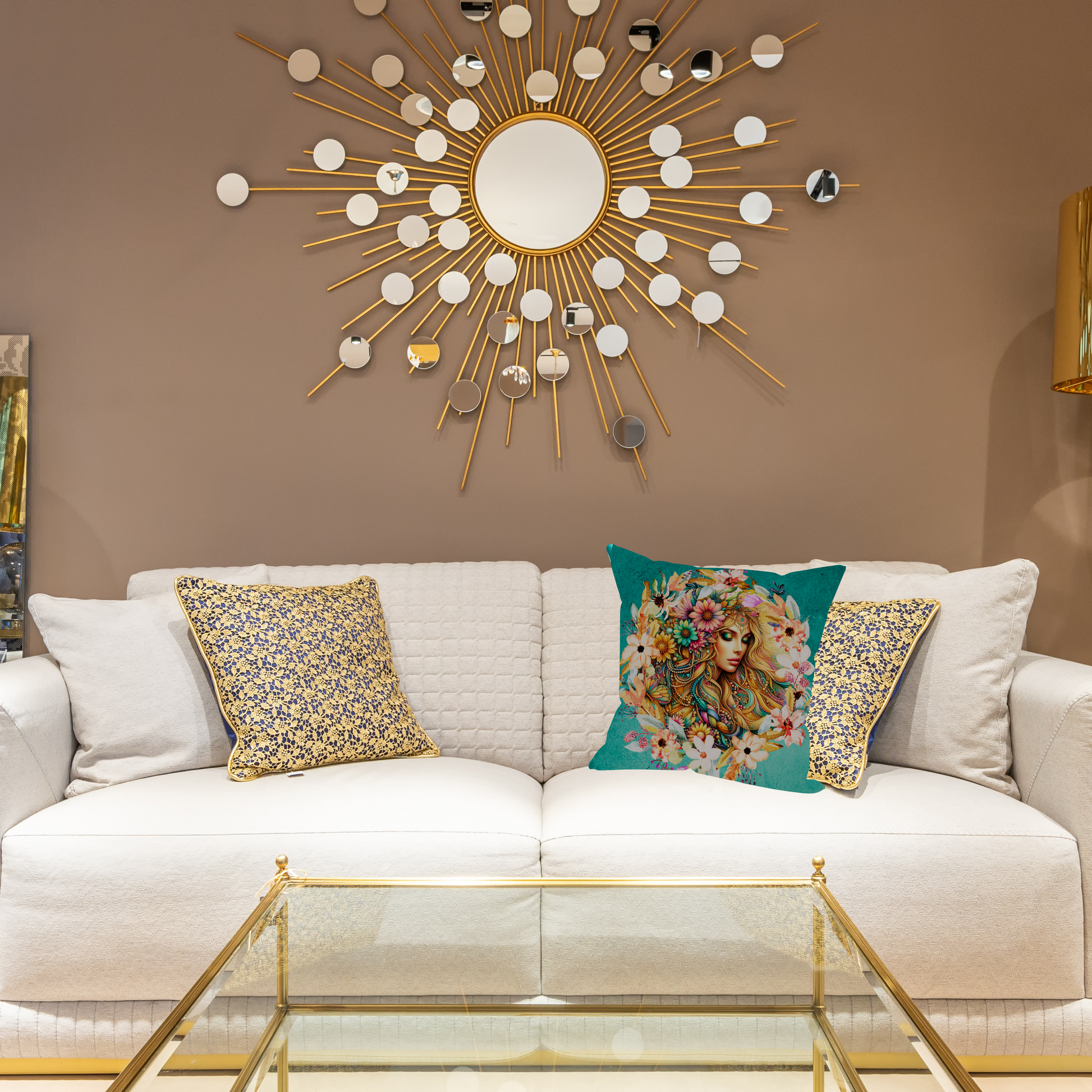 Boho Soul in Turquoise – Sierkussens vol Vrouwelijke Energie & Bloemenkracht - Evy's Bloom Art