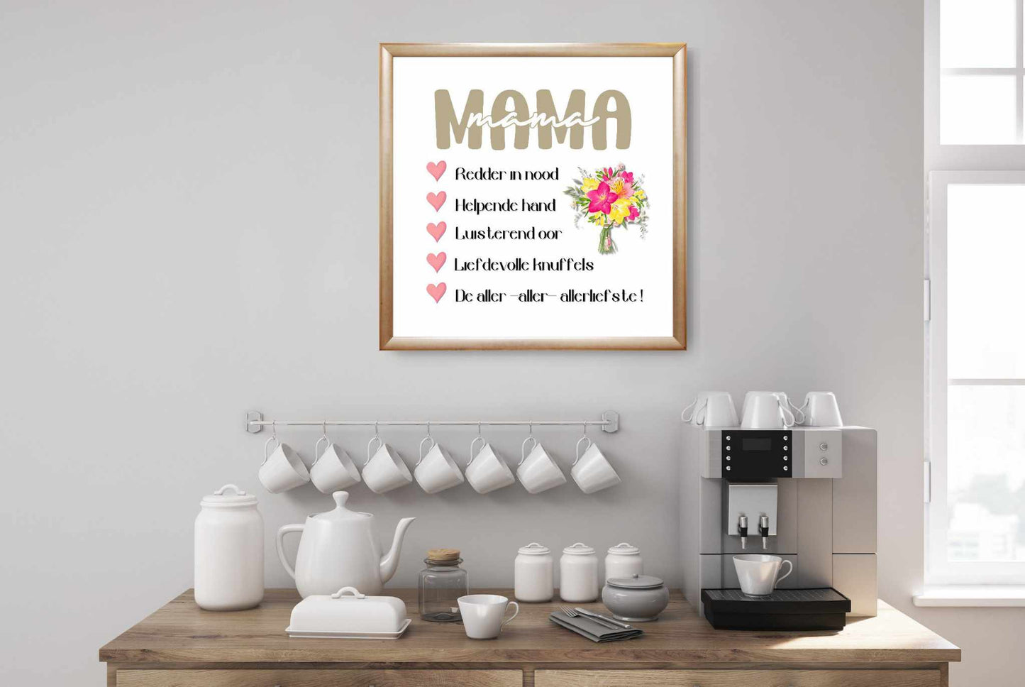 Gift Voor Haar / Mama: Voor een Waardevolle Mama, een Ingelijste Poster – Een Hartverwarmend Cadeau voor Moeders