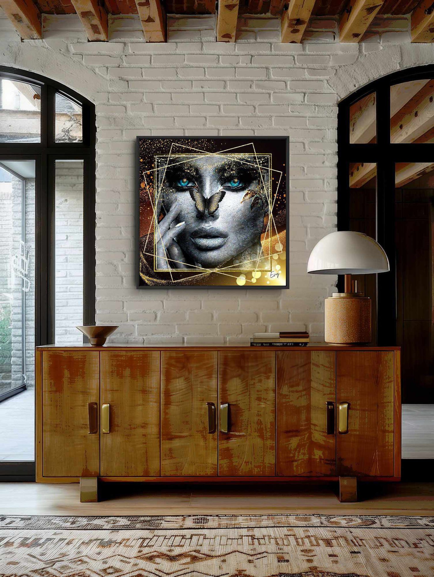 Kunstwerk: "Glamour en Glans" Acrylglas ingelijst - Evy's Bloom Art
