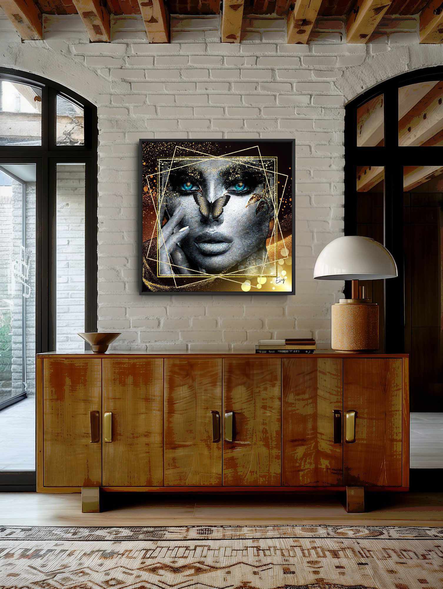 Kunstwerk: "Glamour en Glans" Acrylglas ingelijst - Evy's Bloom Art