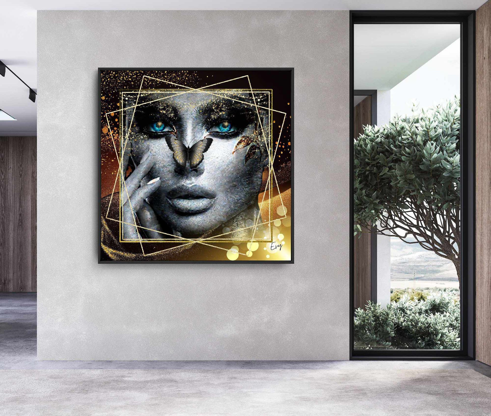 Kunstwerk: "Glamour en Glans" Acrylglas ingelijst - Evy's Bloom Art