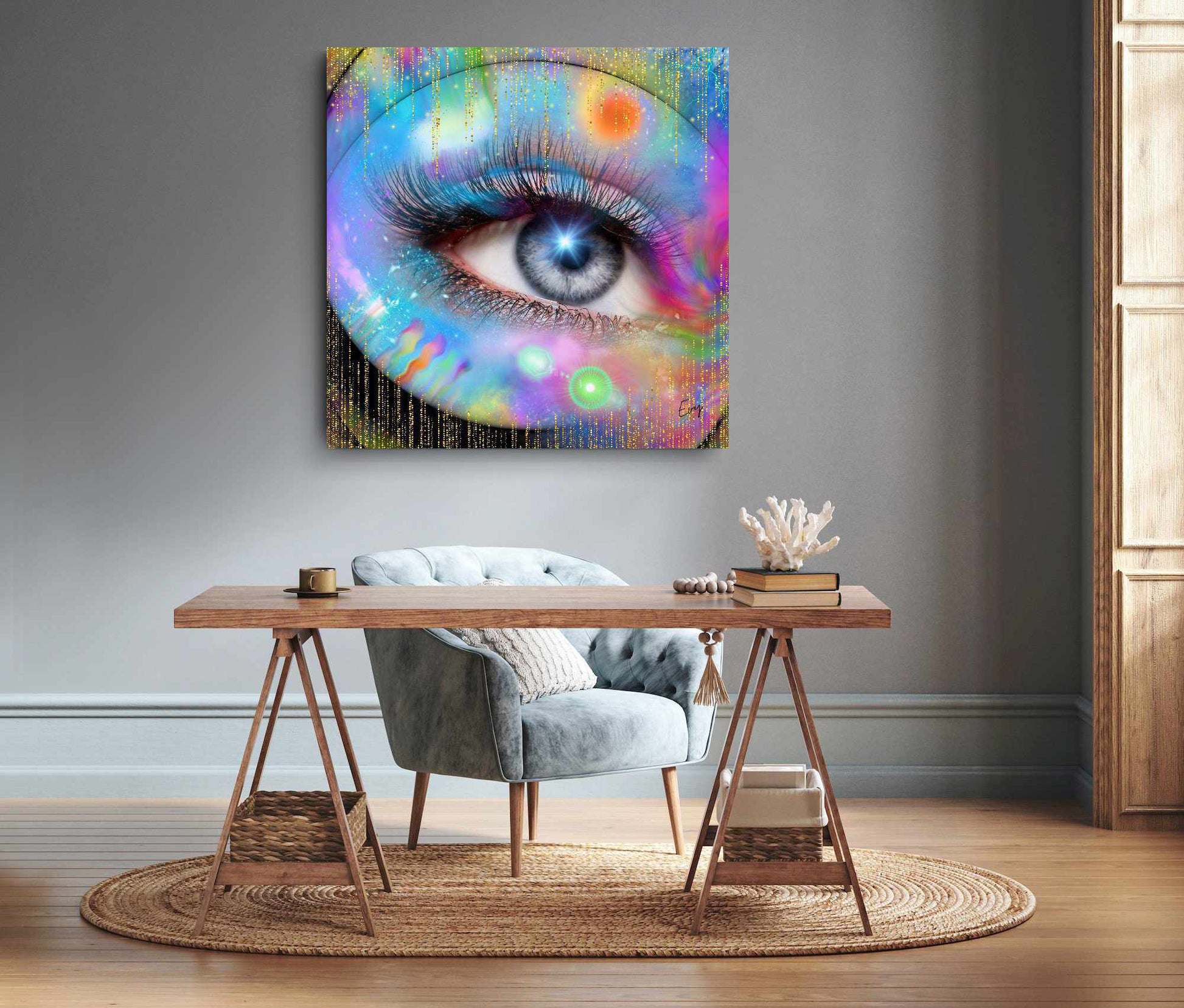 Universele Waarneming Binnenin - Kunstwerk voor aan de Muur - Evy's Bloom Art