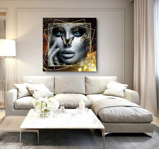 Kunstwerk: "Glamour en Glans" Acrylglas ingelijst - Evy's Bloom Art
