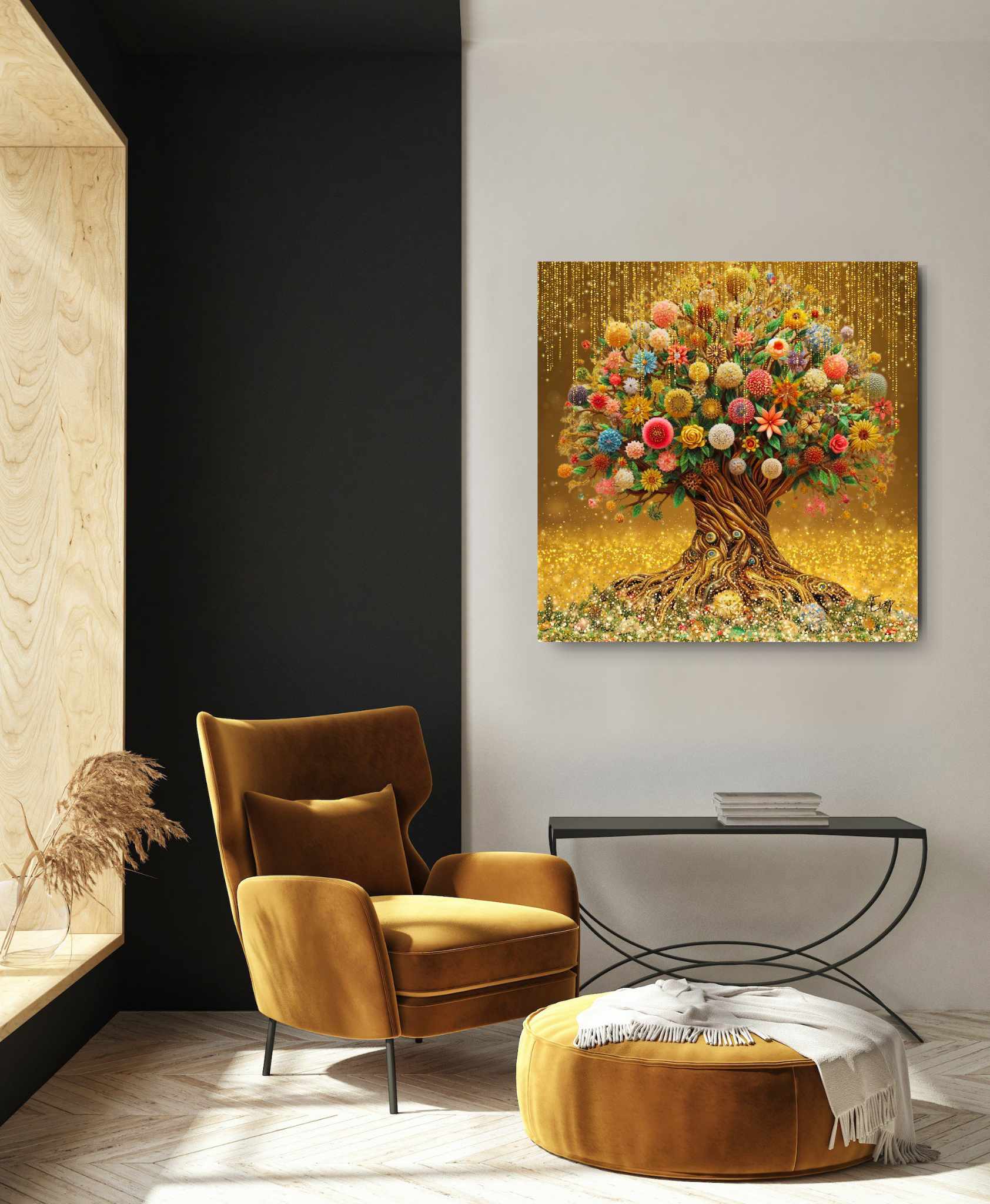 Kunstwerk: "De Bloeiende Levensboom" - Evy's Bloom Art