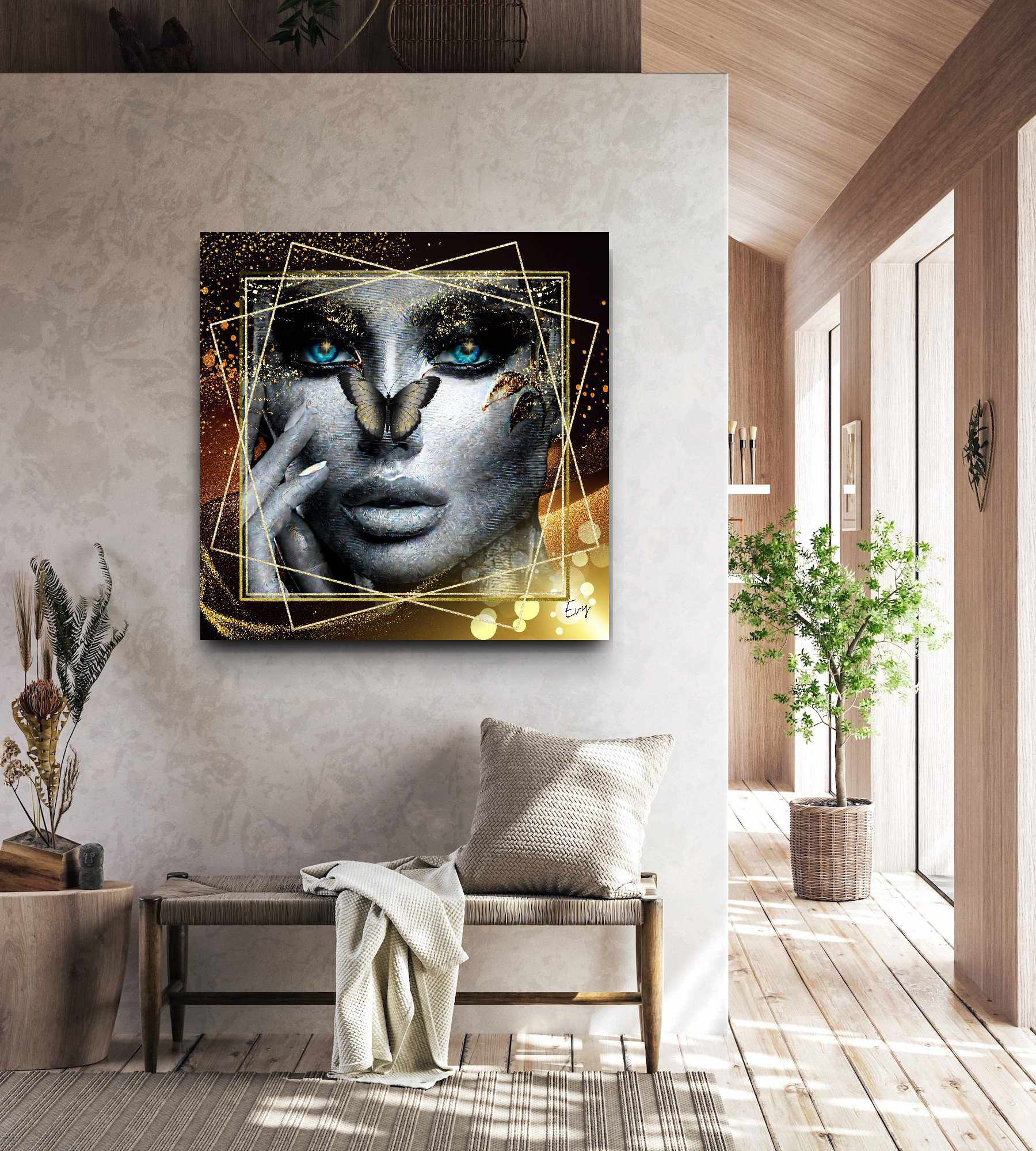 Kunstwerk: "Glamour en Glans" Acrylglas ingelijst - Evy's Bloom Art
