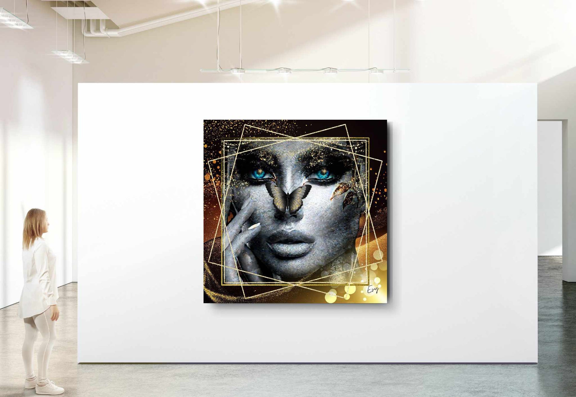 Kunstwerk: "Glamour en Glans" Acrylglas ingelijst - Evy's Bloom Art