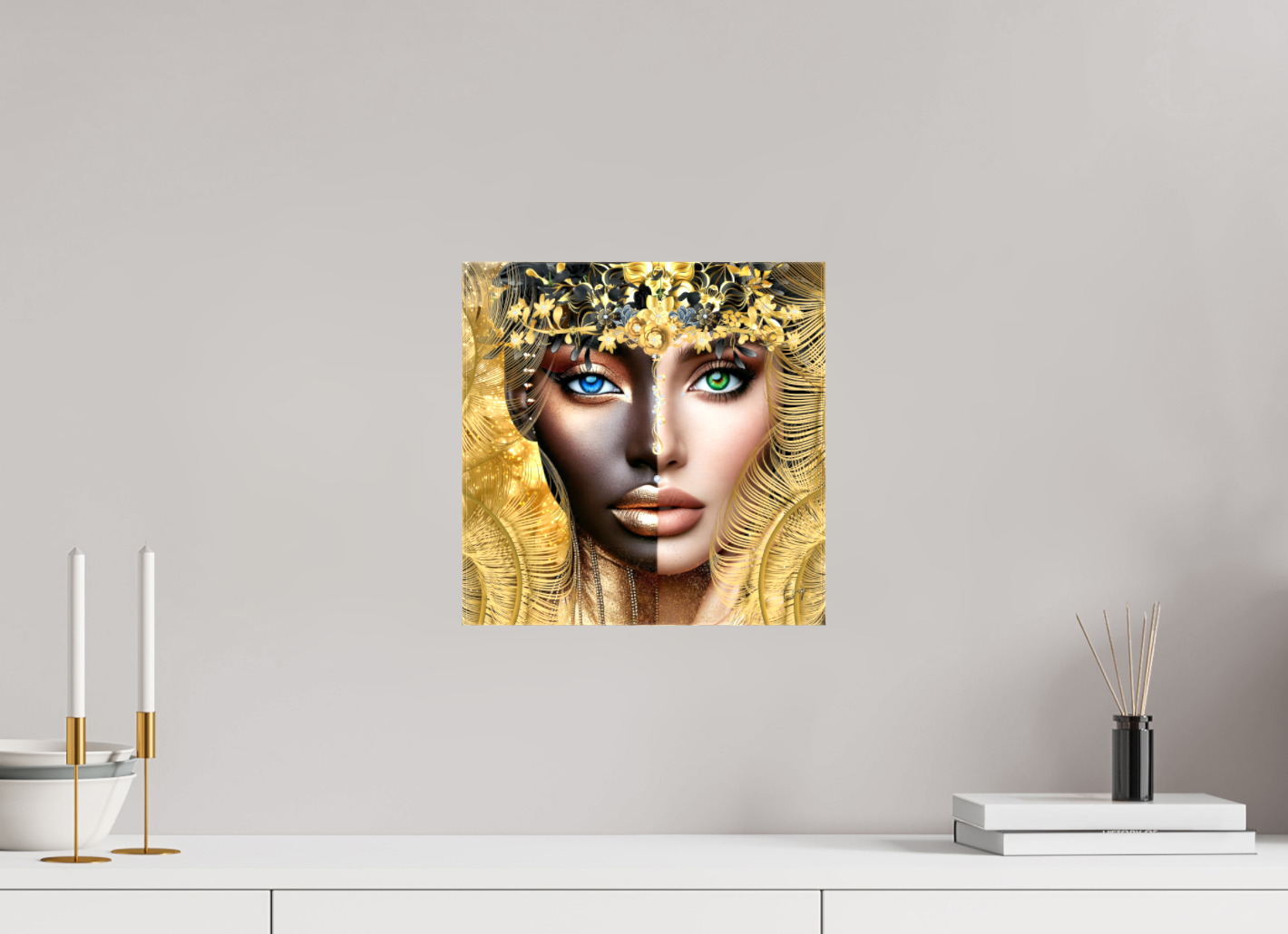 Kunstwerk: "Verborgen Schat van Ons Zelf" Canvasprint Glanzend 3D 4cm