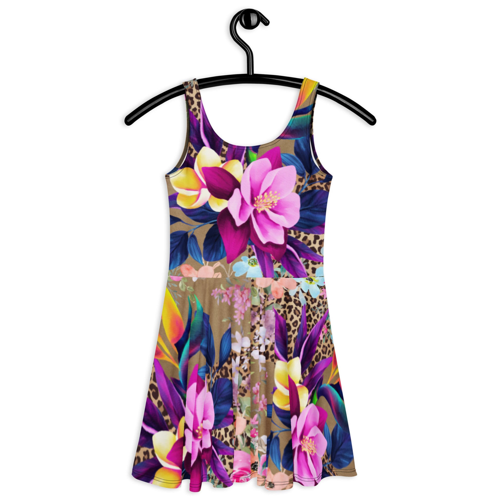 Jurken: "Wild Elegance – Unieke Kleurrijke Skaterjurk door Evy's Bloom Art" - Evy's Bloom Art