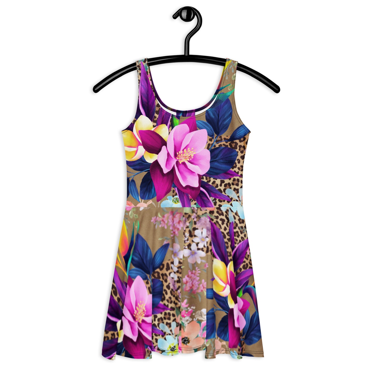 Jurken: "Wild Elegance – Unieke Kleurrijke Skaterjurk door Evy's Bloom Art" - Evy's Bloom Art